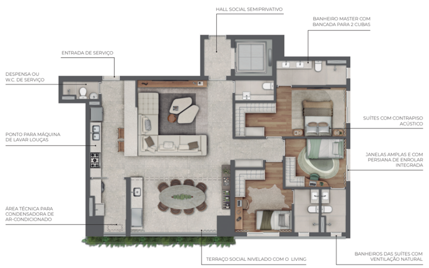139m² - 2 ou 3 Suítes