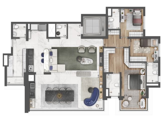 159m² - 3 Suítes - 2 Vagas