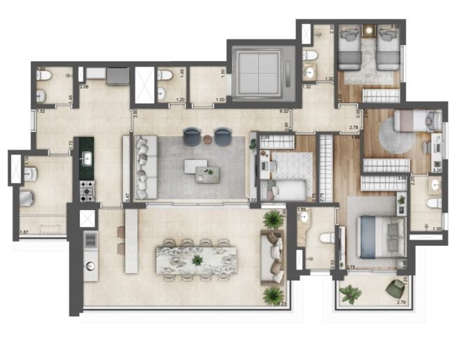 159 m² - 4 Dormitórios, 2 Suítes - 2 Vagas