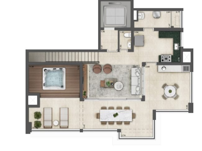 242M² - Cobertura Duplex  Piso Superior