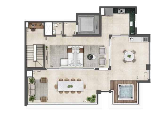 300M² - Cobertura Duplex, Piso Superior